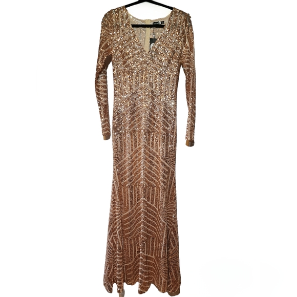Boutique Mia Sequin & Mesh Maxi Dress - Picture 4 of 5